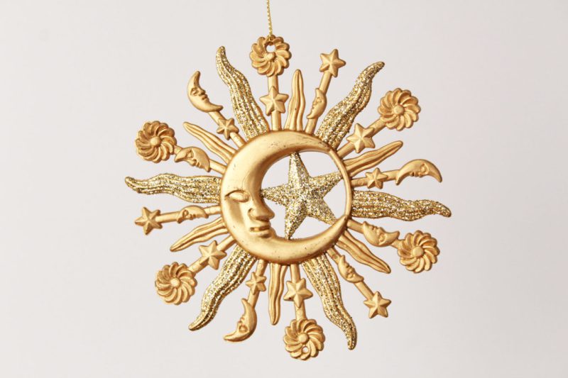 Gold Sun/Moon/Star Ornament