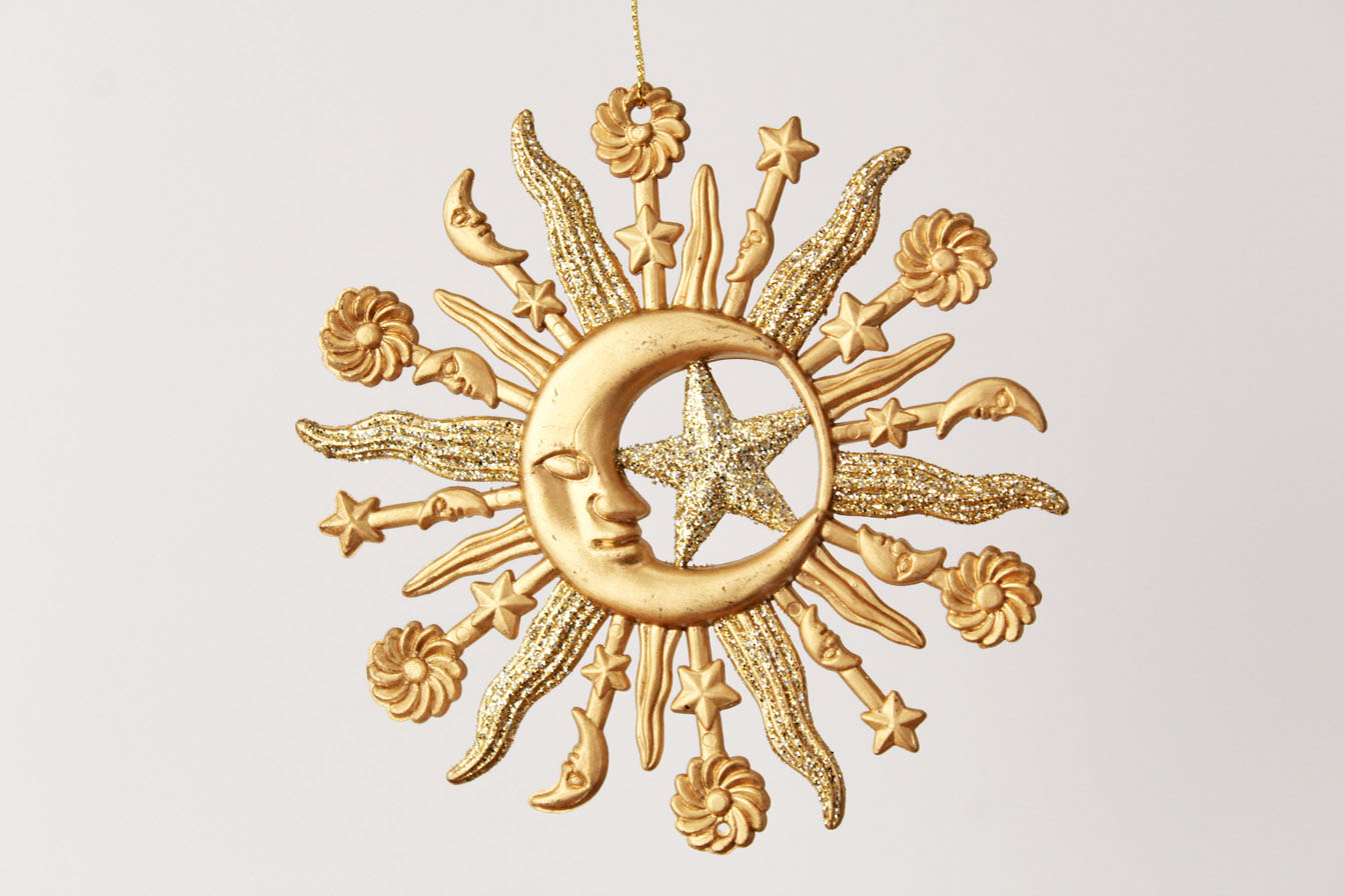 Gold Sun/Moon/Star Ornament