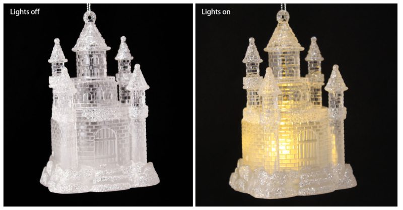 Castle LED Light Up Ornament
