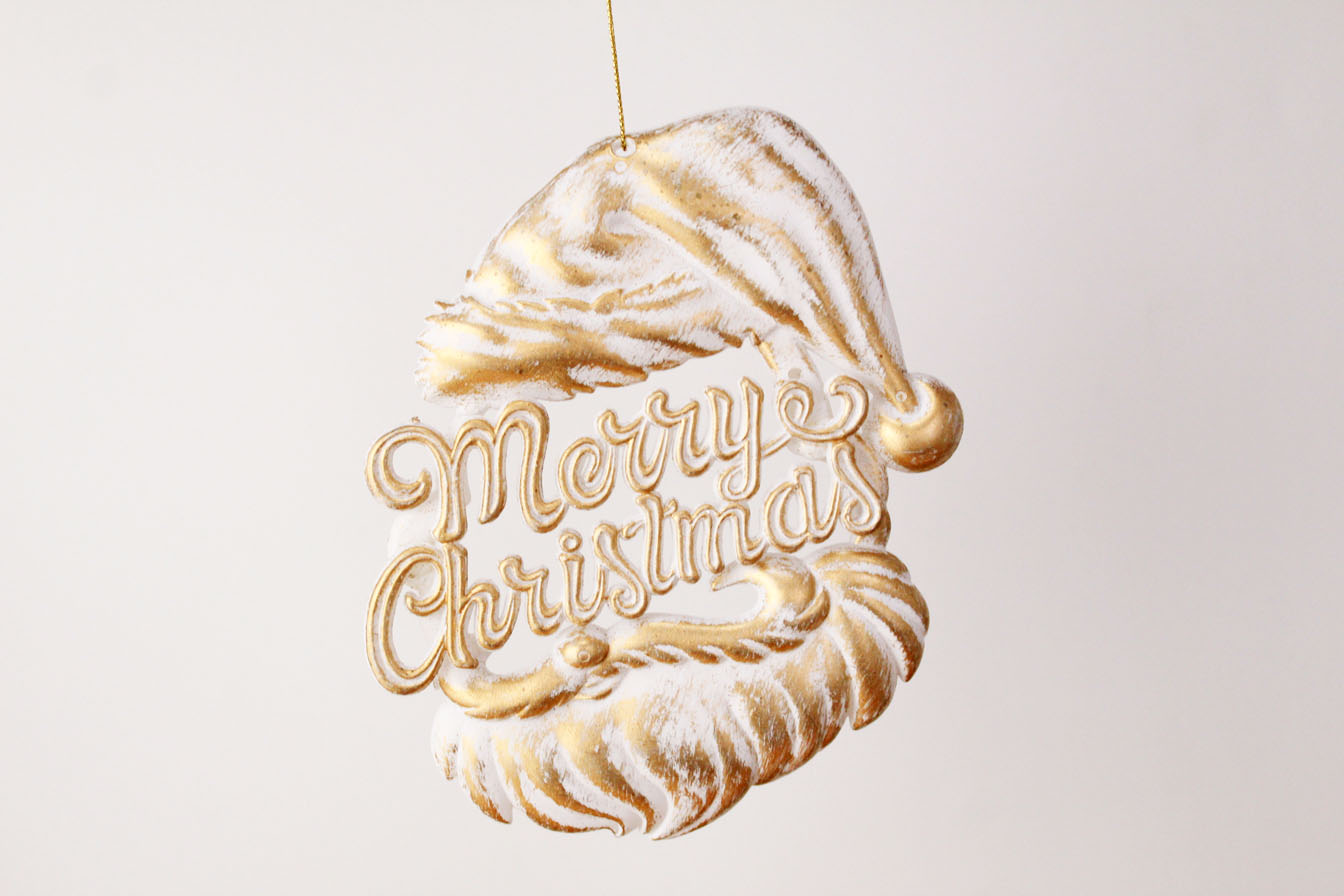 Merry Christmas Santa Head Ornament