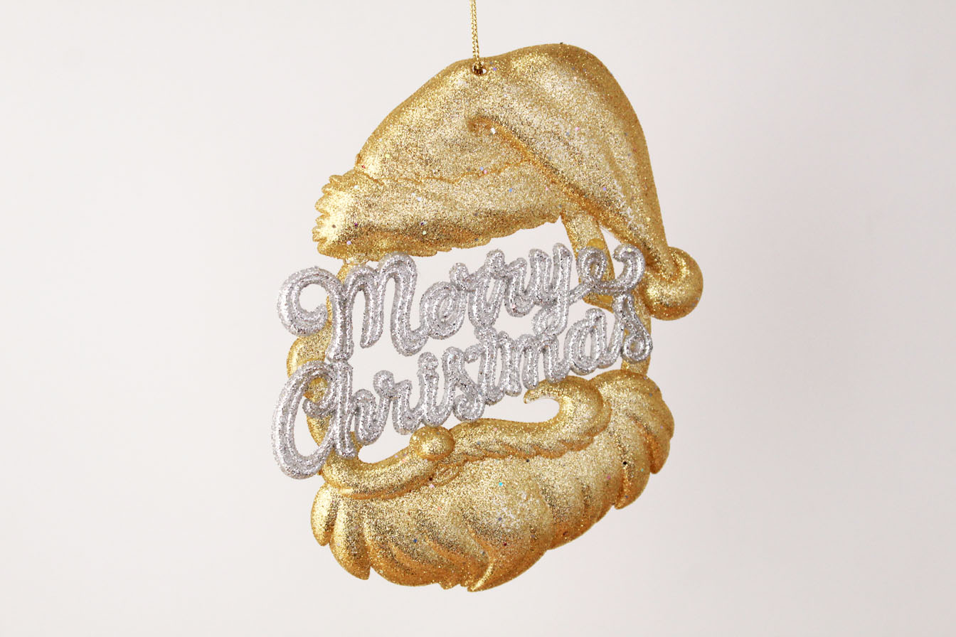 Merry Christmas Santa Head Ornament