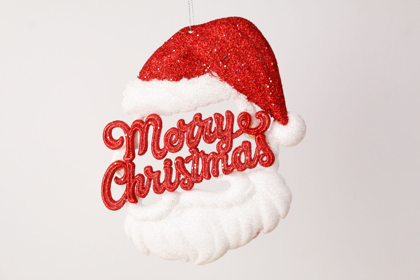 Merry Christmas Santa Head Ornament