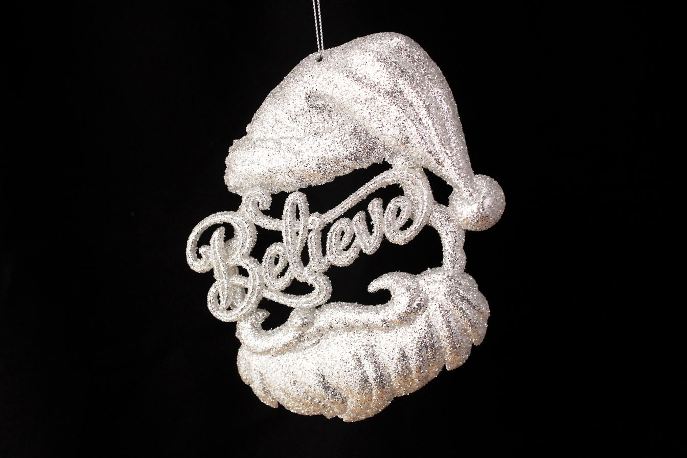 Believe Santa Head Ornament