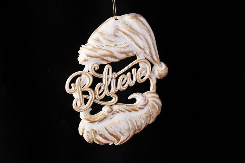 Believe Santa Head Ornament