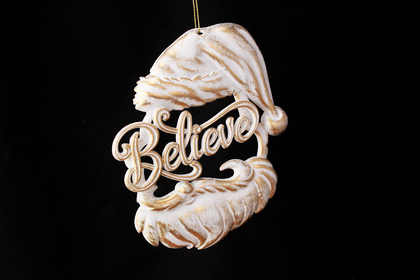 Believe Santa Head Ornament