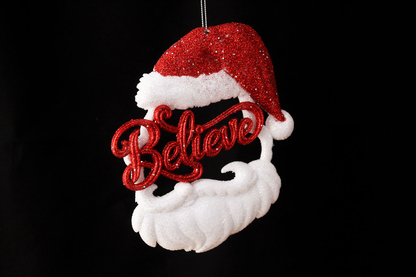 Believe Santa Head Ornament
