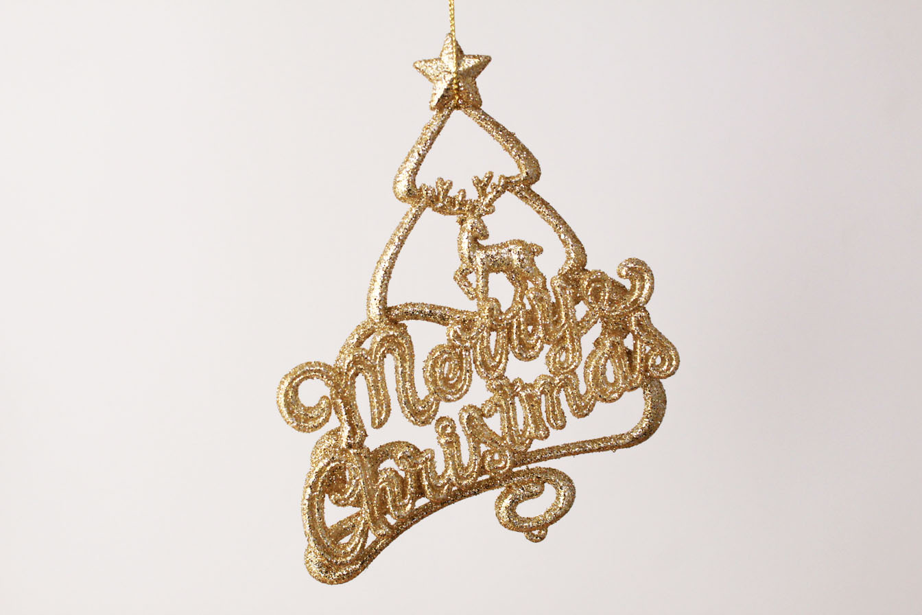 Merry Christmas With Deer And Christmas Tree Ornament