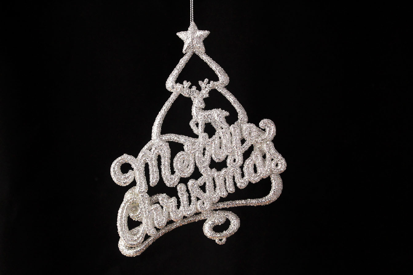 Merry Christmas With Deer And Christmas Tree Ornament