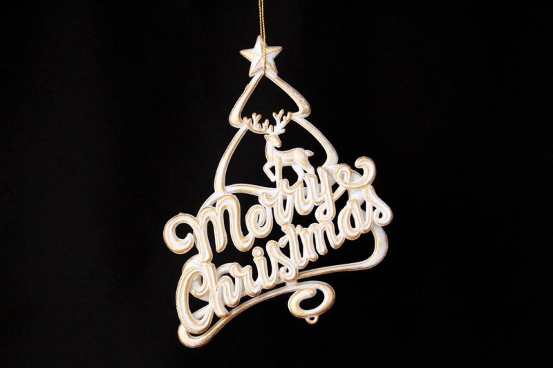 Merry Christmas With Deer And Christmas Tree Ornament