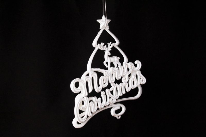 Merry Christmas With Deer And Christmas Tree Ornament