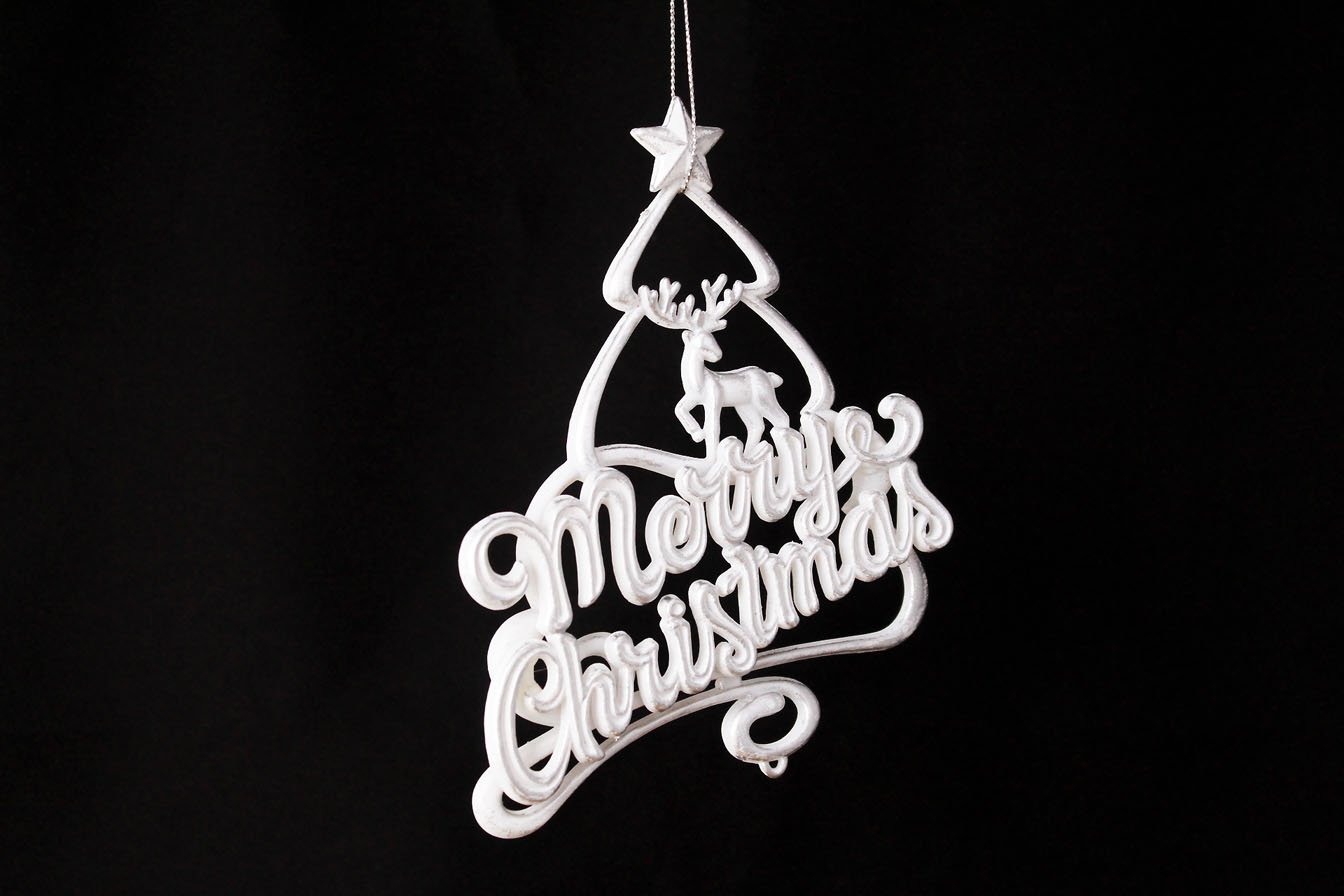 Merry Christmas With Deer And Christmas Tree Ornament