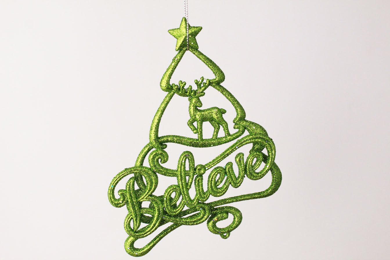 Believe With Deer And Christmas Tree Ornament