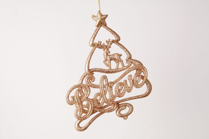 Believe With Deer And Christmas Tree Ornament