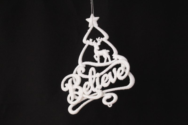 Believe With Deer And Christmas Tree Ornament