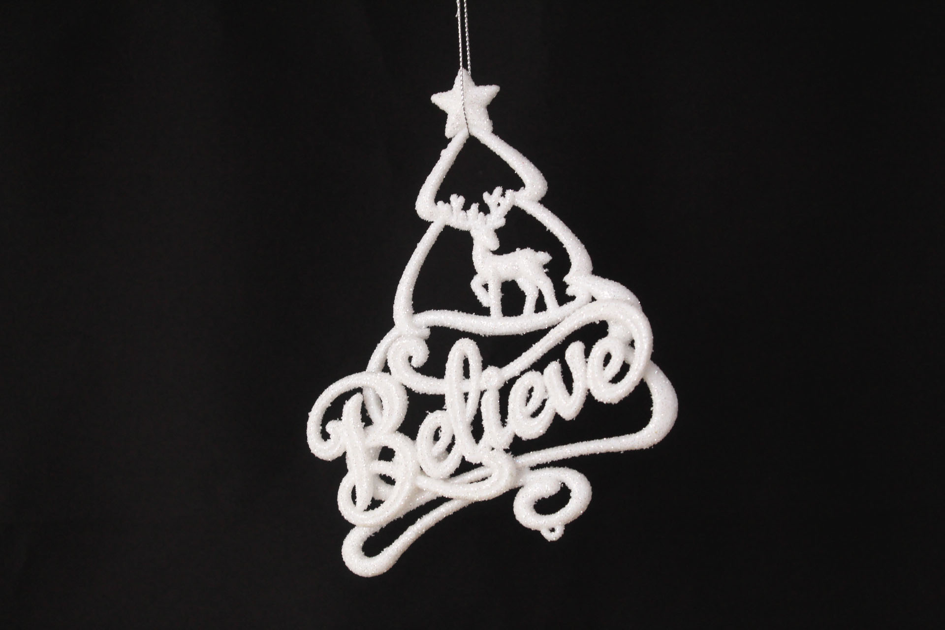 Believe With Deer And Christmas Tree Ornament
