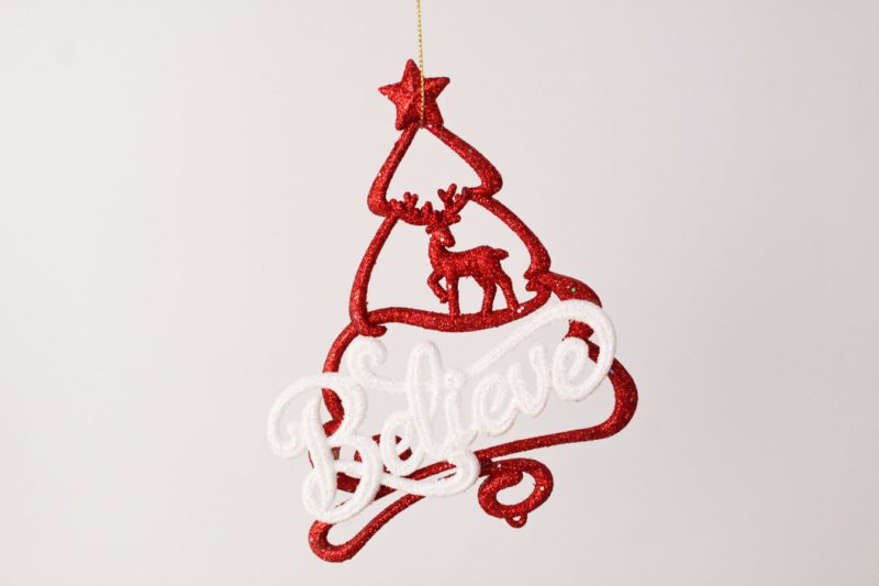Merry Christmas With Deer And Christmas Tree Ornament