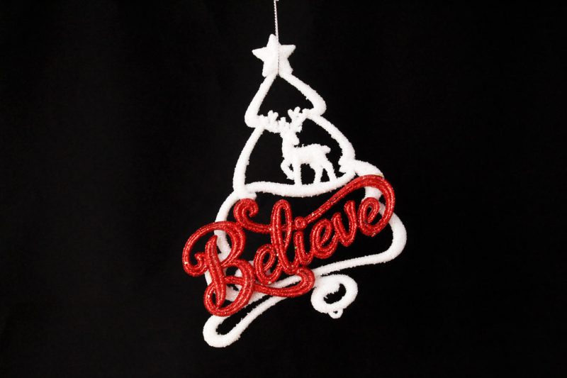 Believe With Deer And Christmas Tree Ornament