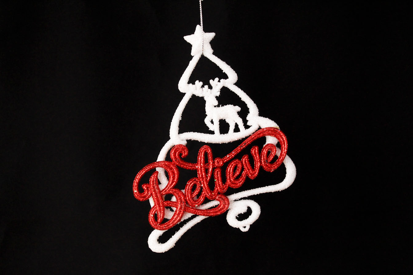 Believe With Deer And Christmas Tree Ornament