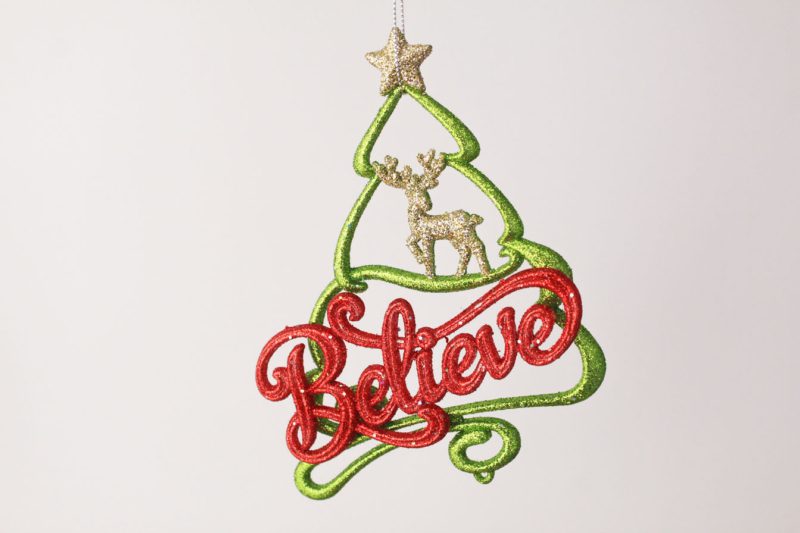 Believe With Deer And Christmas Tree Ornament