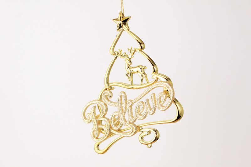 Believe With Deer And Christmas Tree Ornament