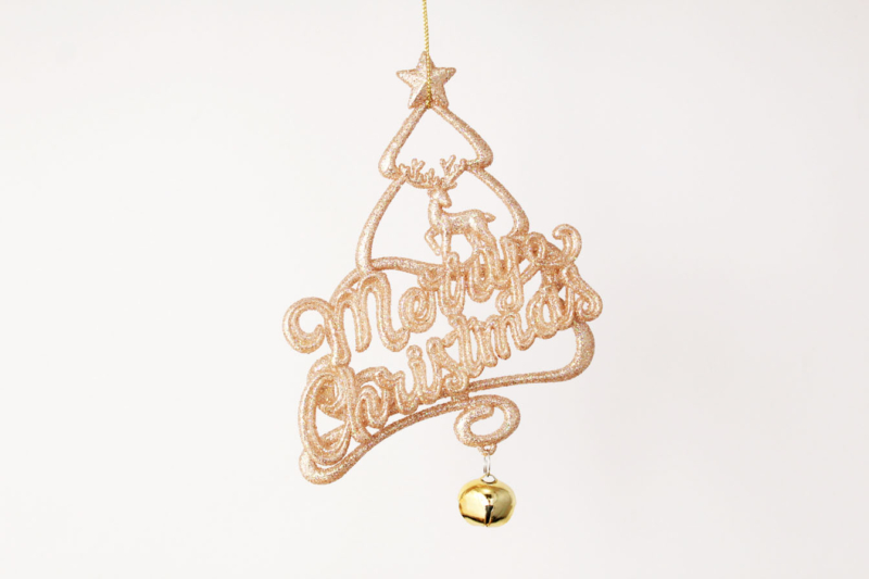 Merry Christmas With Deer And Christmas Tree Ornament