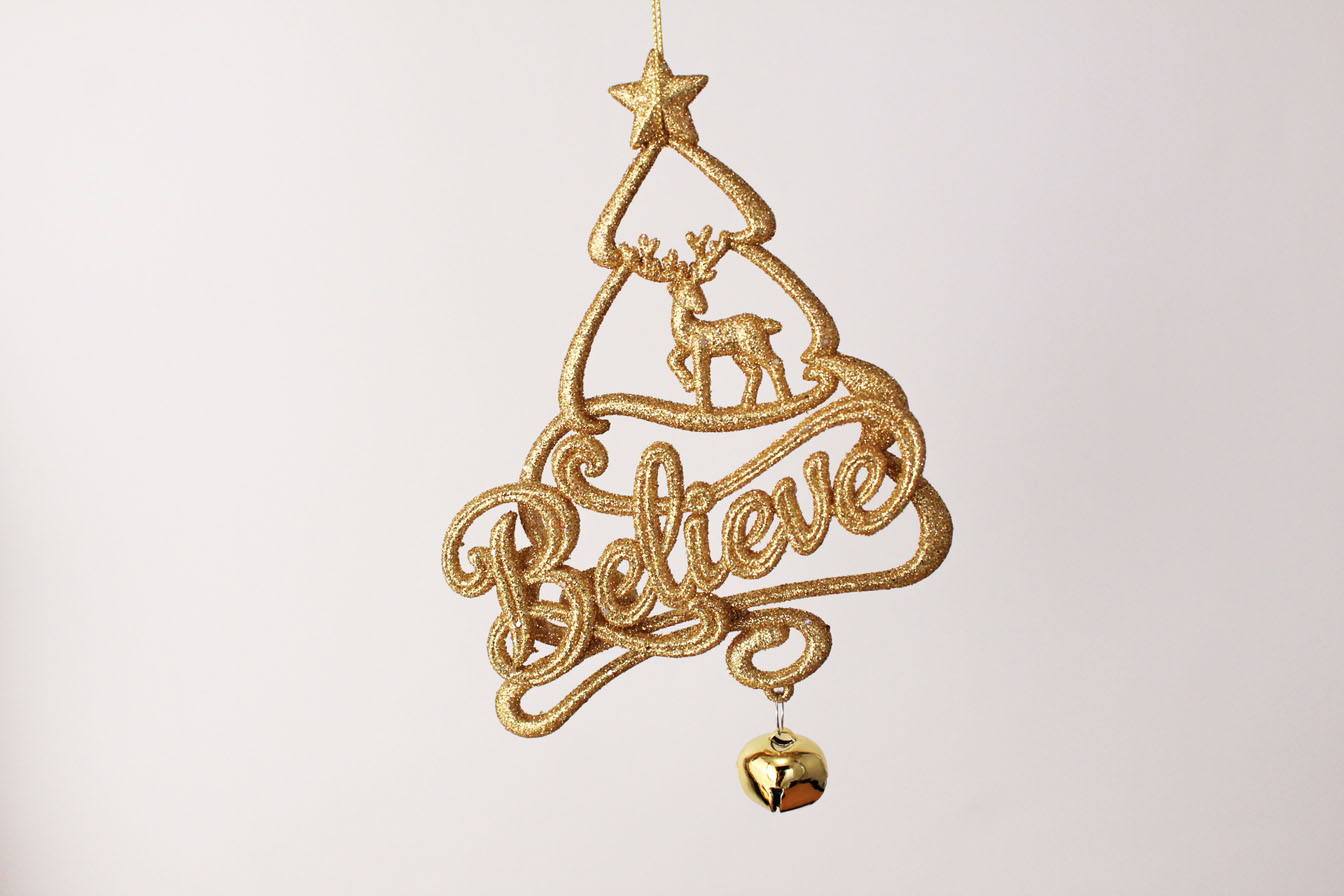 Believe With Deer And Christmas Tree Ornament