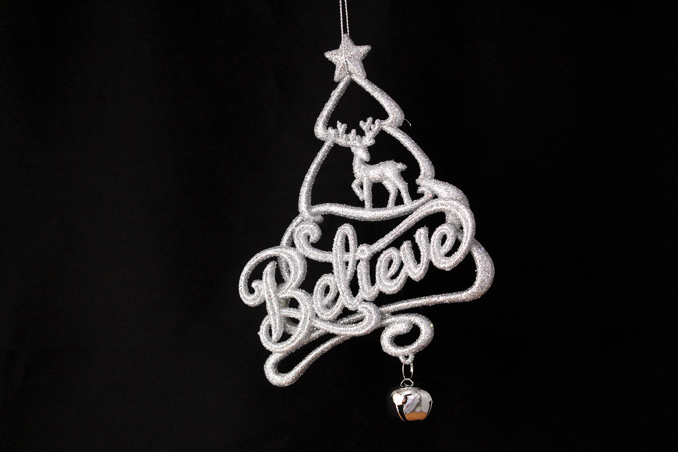 Believe With Deer And Christmas Tree Ornament