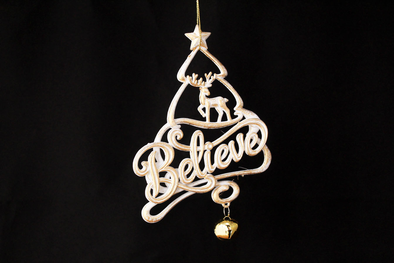 Believe With Deer And Christmas Tree Ornament