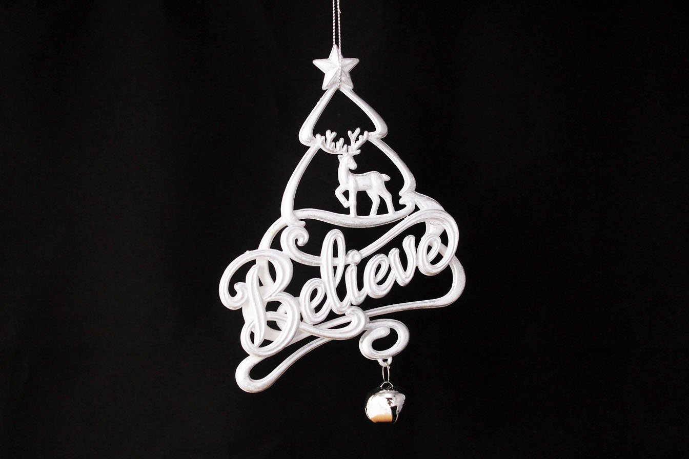 Believe With Deer And Christmas Tree Ornament