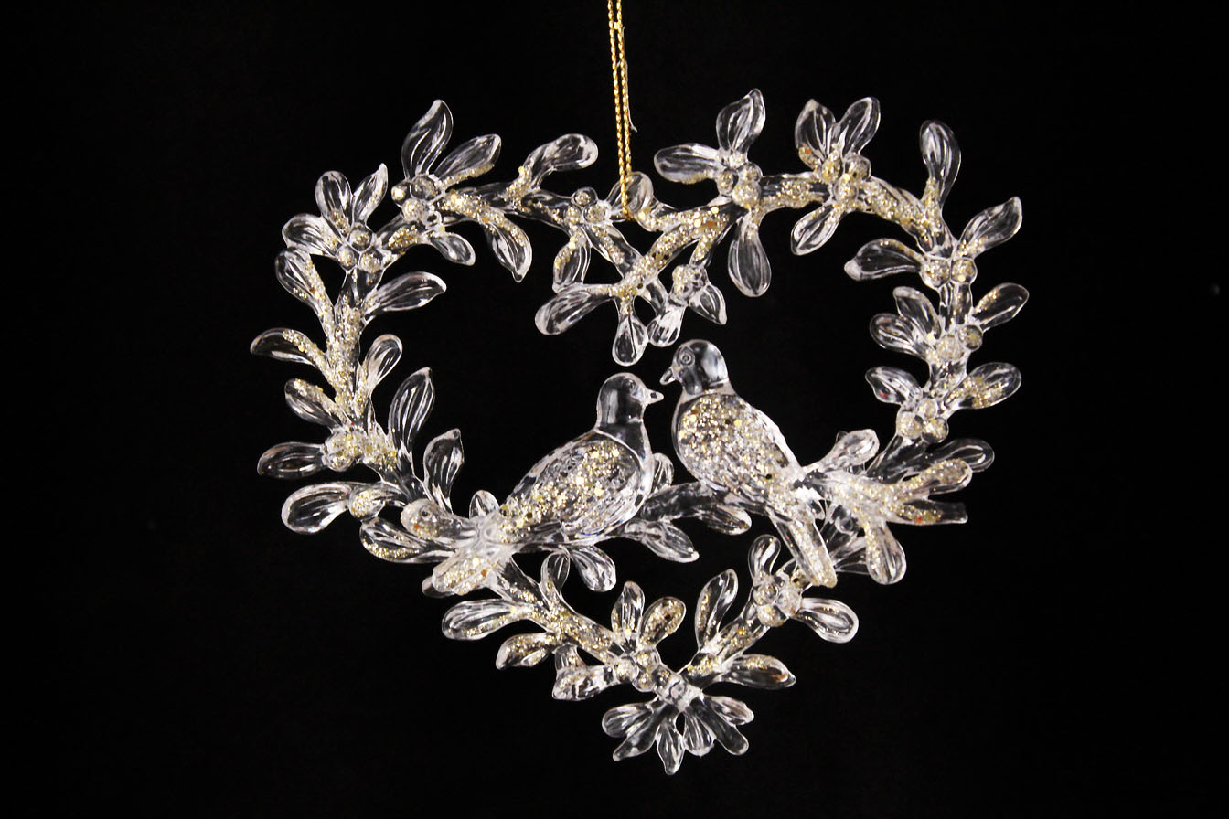 Doves And Heart Ornament