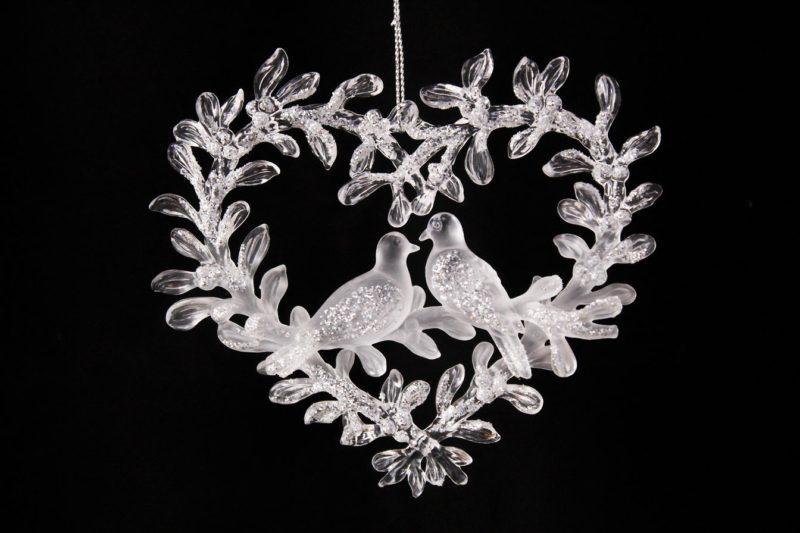 Doves And Heart Ornament
