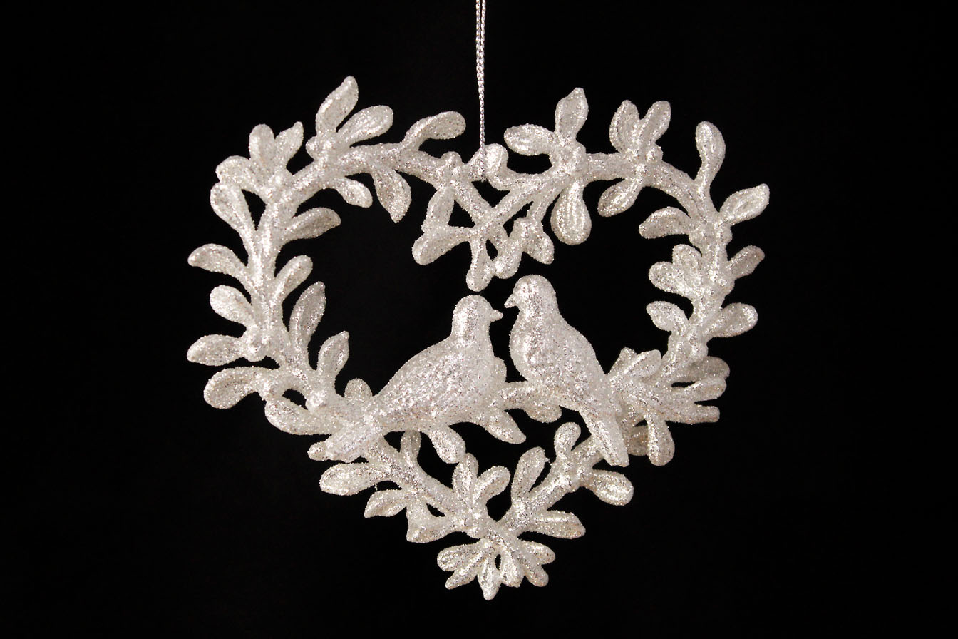 Doves And Heart Ornament