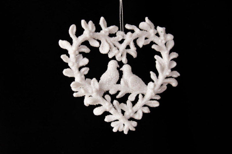 Doves And Heart Ornament
