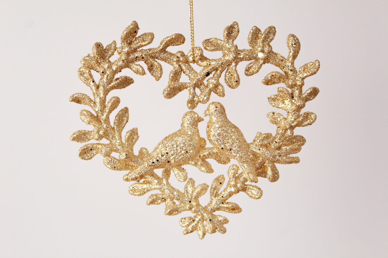 Doves And Heart Ornament