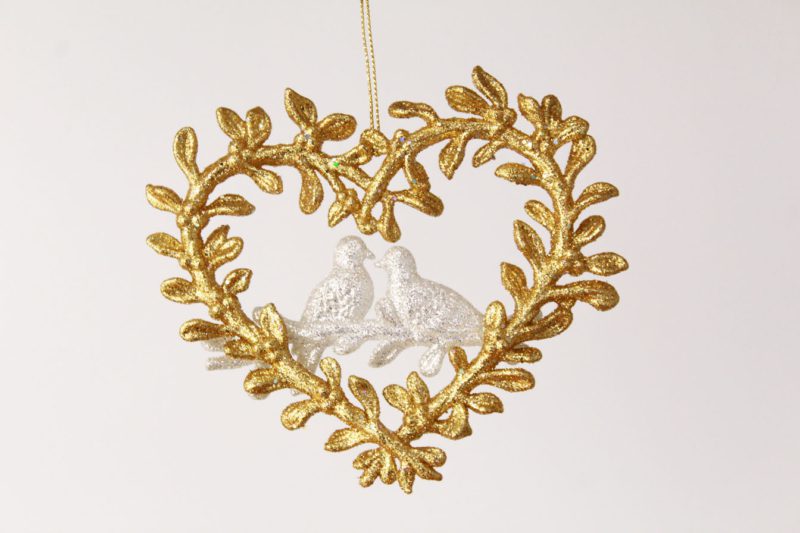 Doves And Heart Ornament