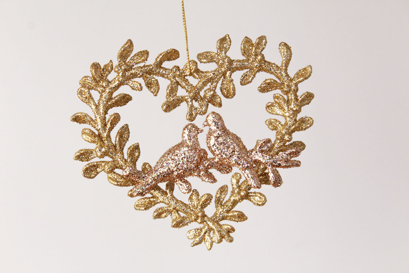 Doves And Heart Ornament