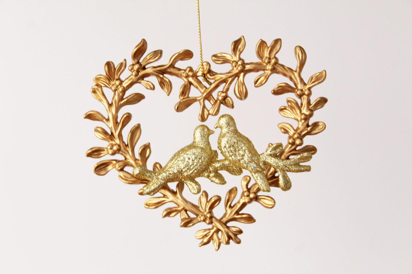 Doves And Heart Ornament