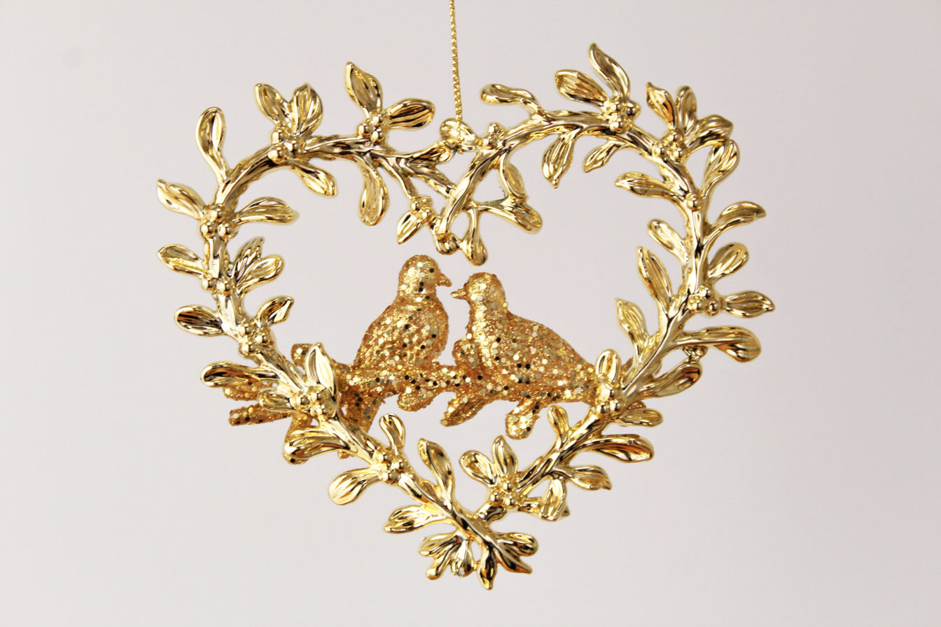 Doves And Heart Ornament
