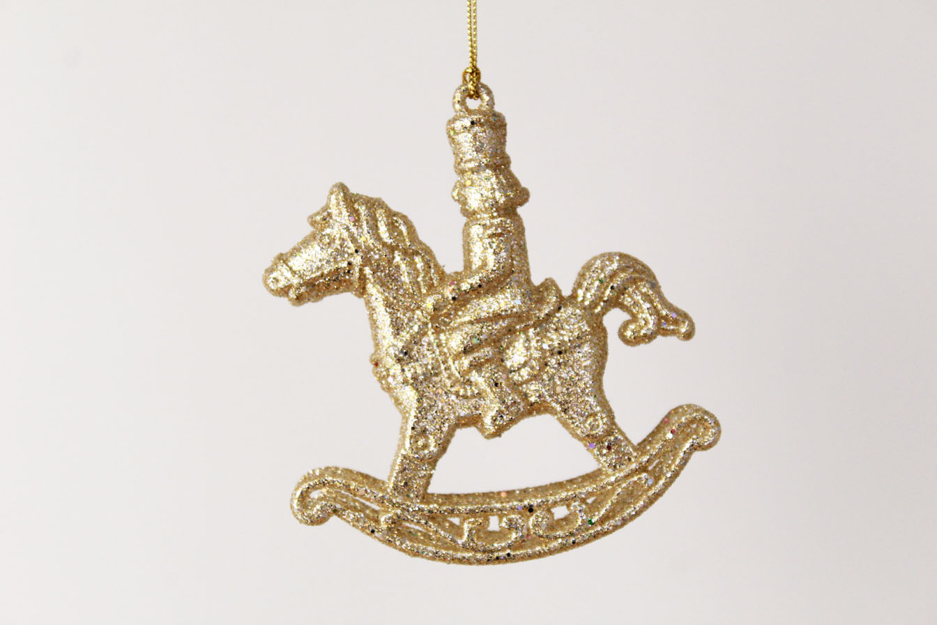 Nutcracker Riding Rocking Horse Ornament