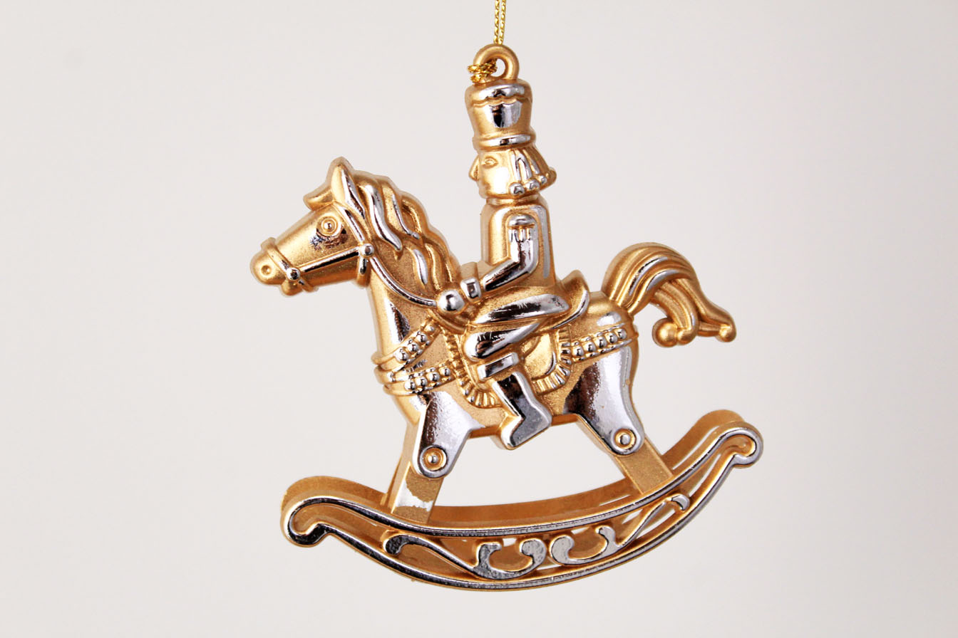 Nutcracker Riding Rocking Horse Ornament