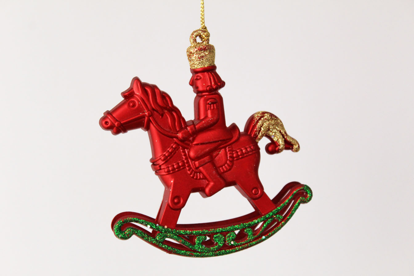 Nutcracker Riding Rocking Horse Ornament