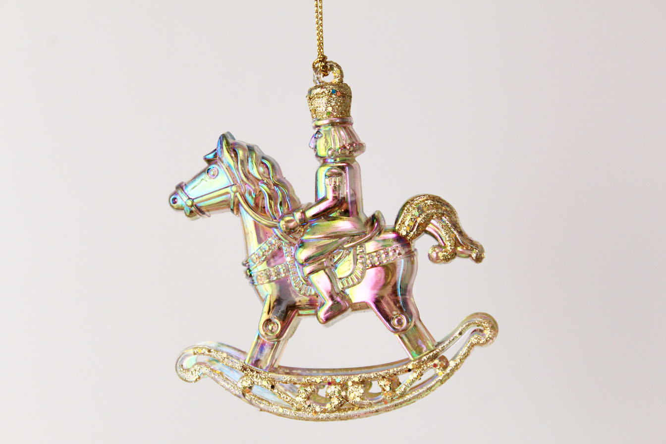 Nutcracker Riding Rocking Horse Ornament