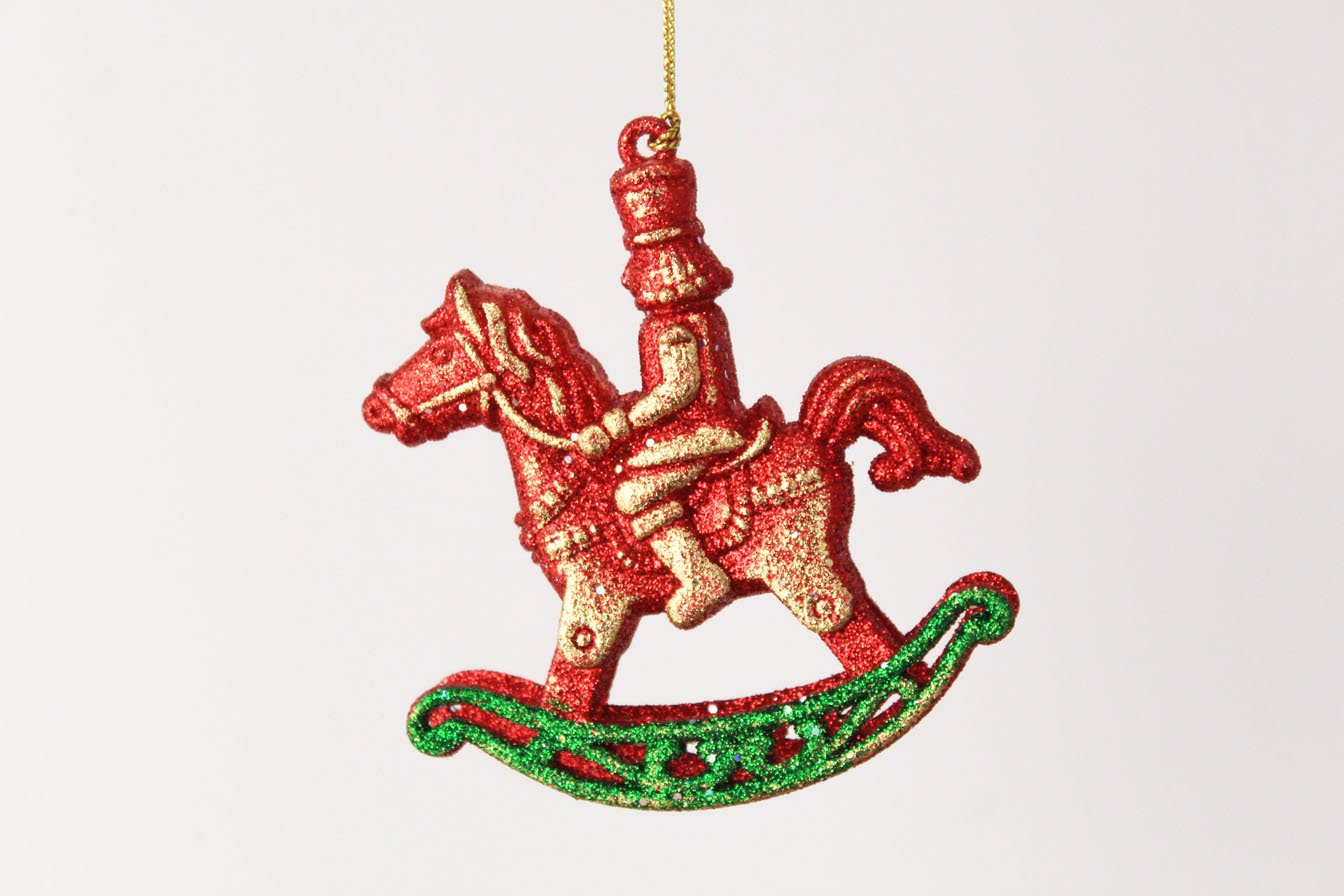 Nutcracker Riding Rocking Horse Ornament
