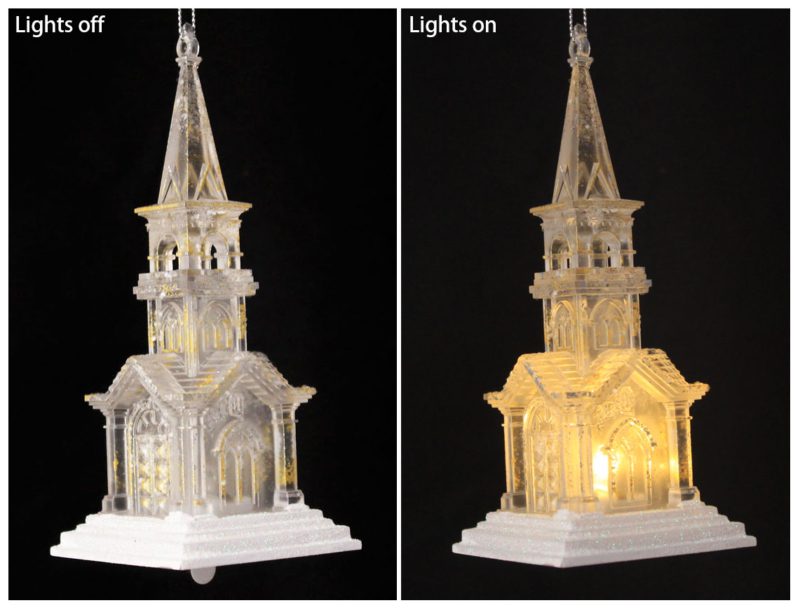 Church LED Light Up Ornament