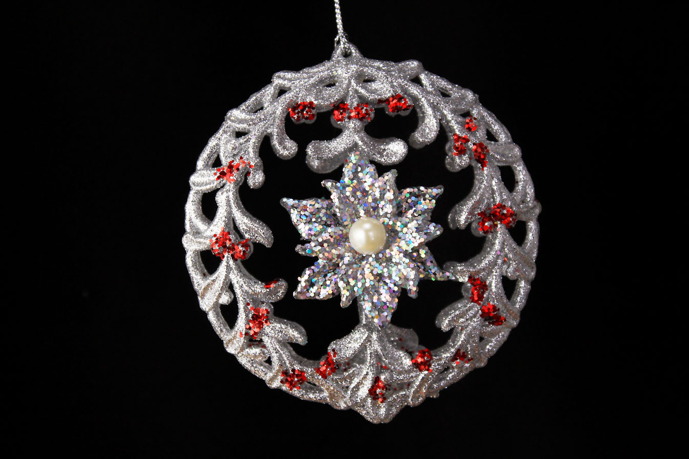 Mistletoe Decorative Drop/flat Round Ornament