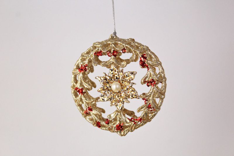 Mistletoe Decorative Drop/flat Round Ornament