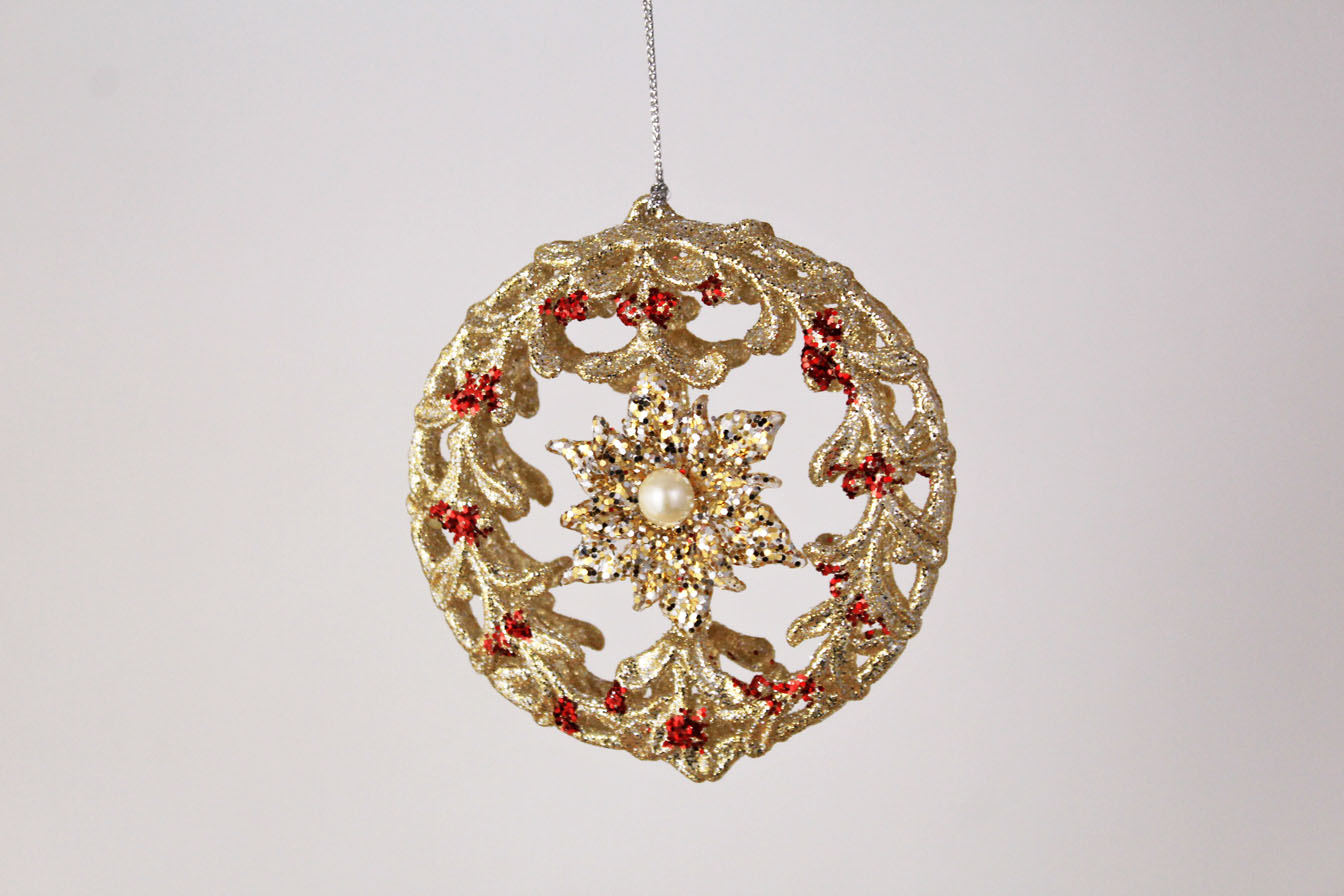 Mistletoe Decorative Drop/flat Round Ornament