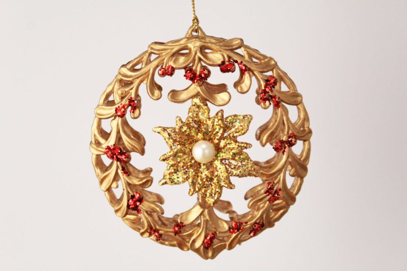 Mistletoe Decorative Drop/flat Round Ornament