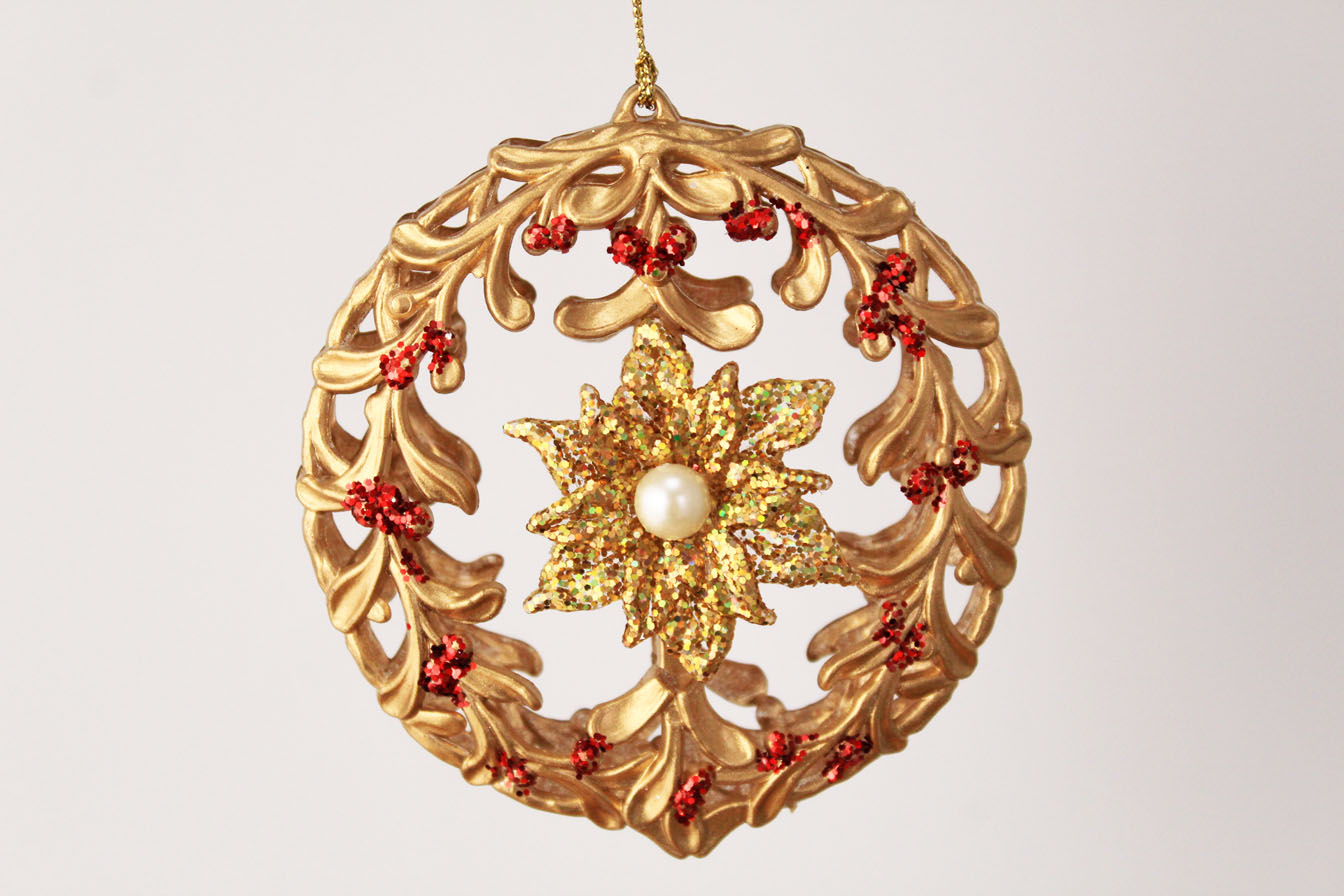 Mistletoe Decorative Drop/flat Round Ornament