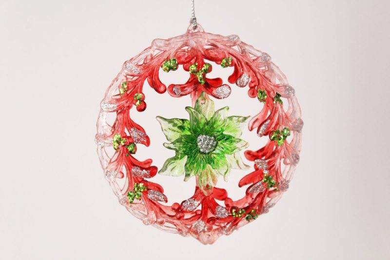 Mistletoe Decorative Drop/flat Round Ornament